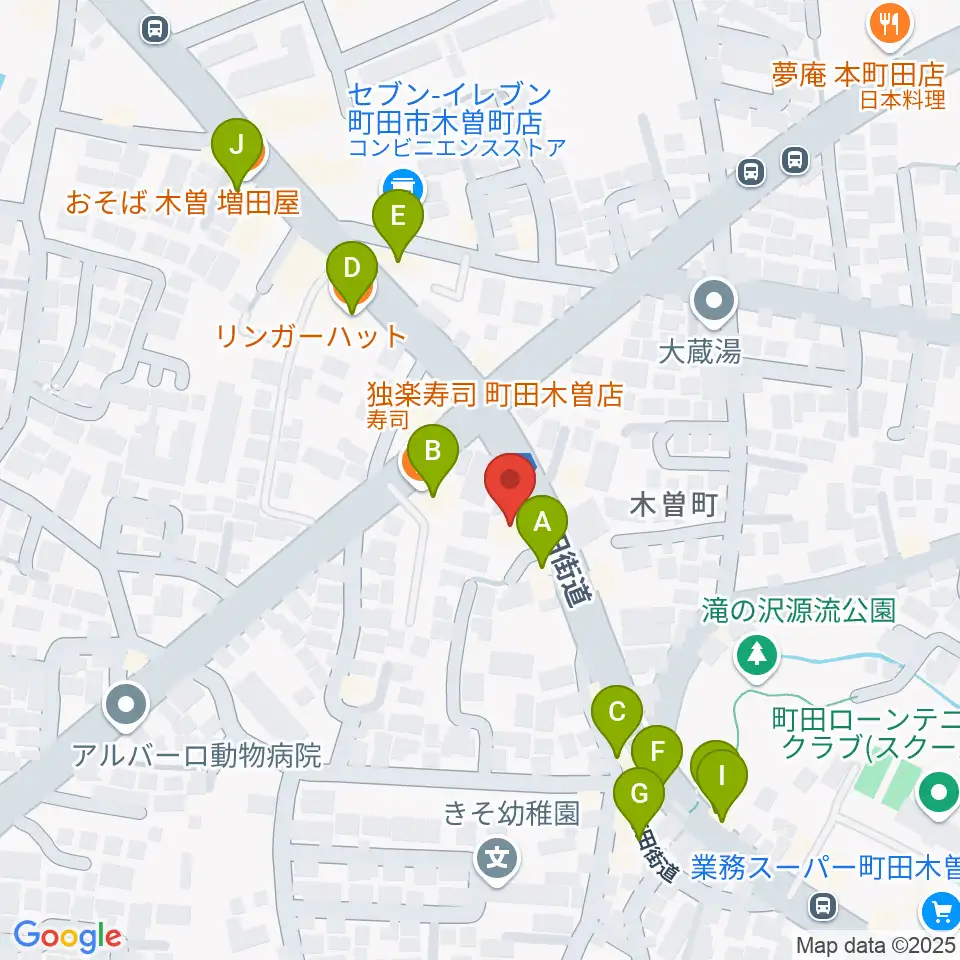フランツ音楽研究所周辺のファミレス・ファーストフード一覧地図