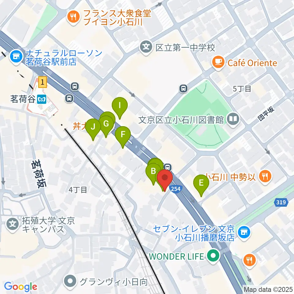 プレスト音楽教室周辺のファミレス・ファーストフード一覧地図