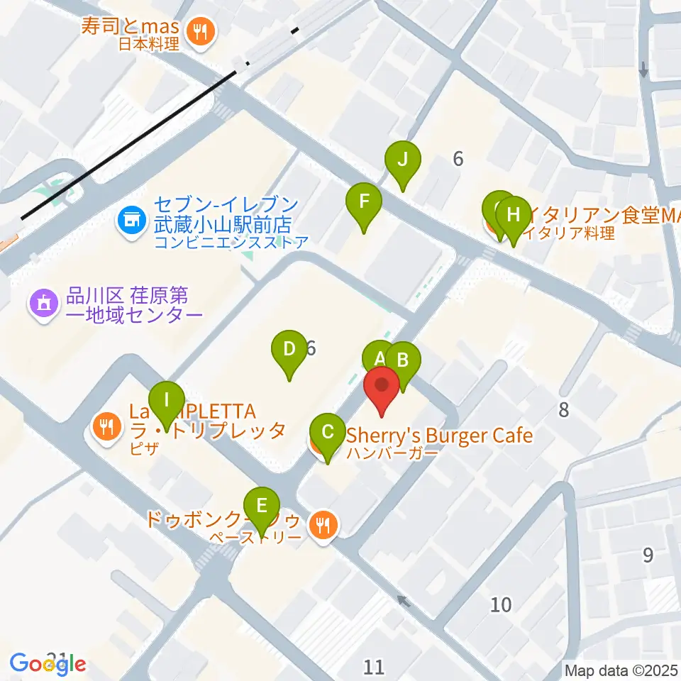 心弦二胡教室周辺のファミレス・ファーストフード一覧地図