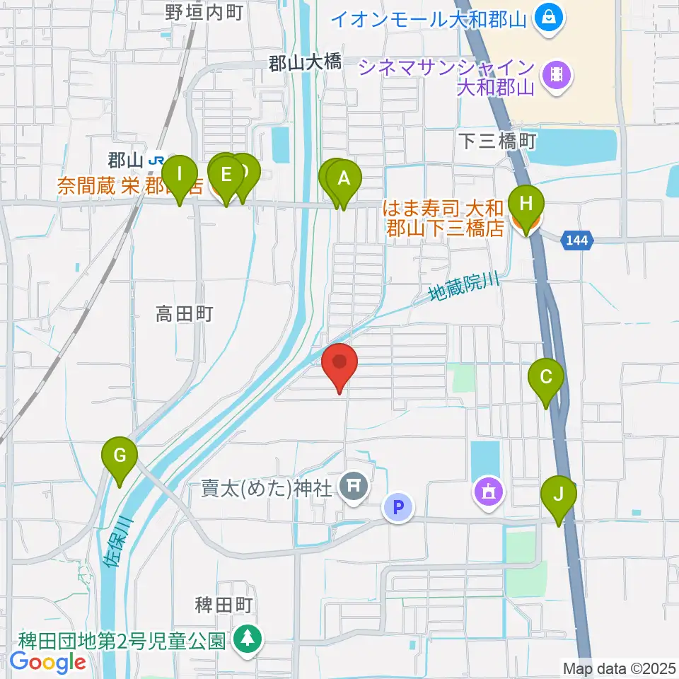 たんと音楽教室周辺のファミレス・ファーストフード一覧地図