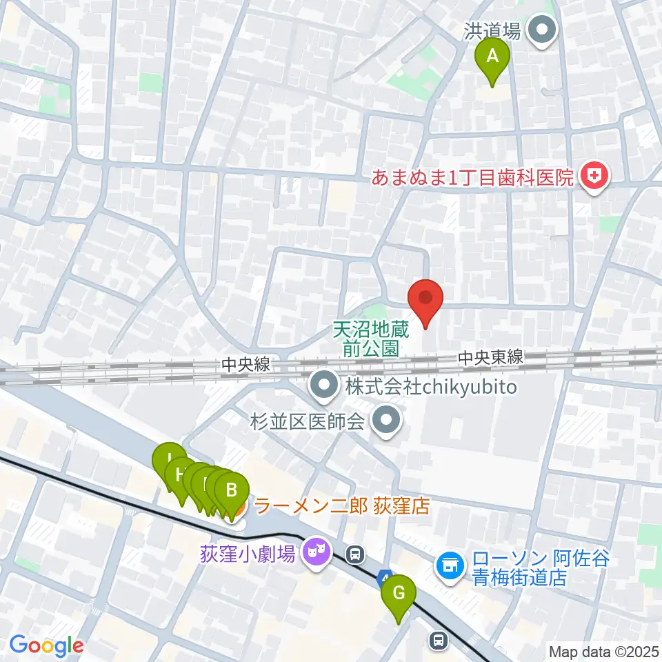インド音楽教室J.I.N.周辺のファミレス・ファーストフード一覧地図