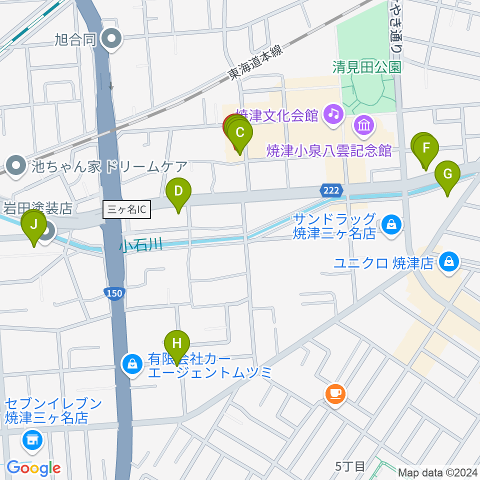 スタジオソングライン周辺のファミレス・ファーストフード一覧地図