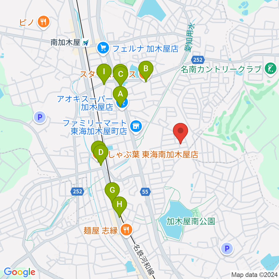 榊原ギター工房周辺のファミレス・ファーストフード一覧地図