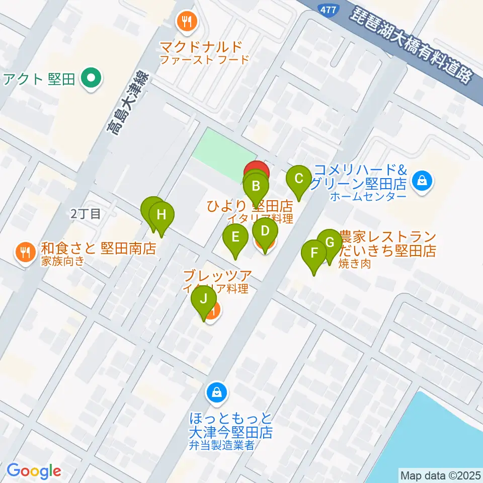 沖縄三線 和於屋周辺のファミレス・ファーストフード一覧地図