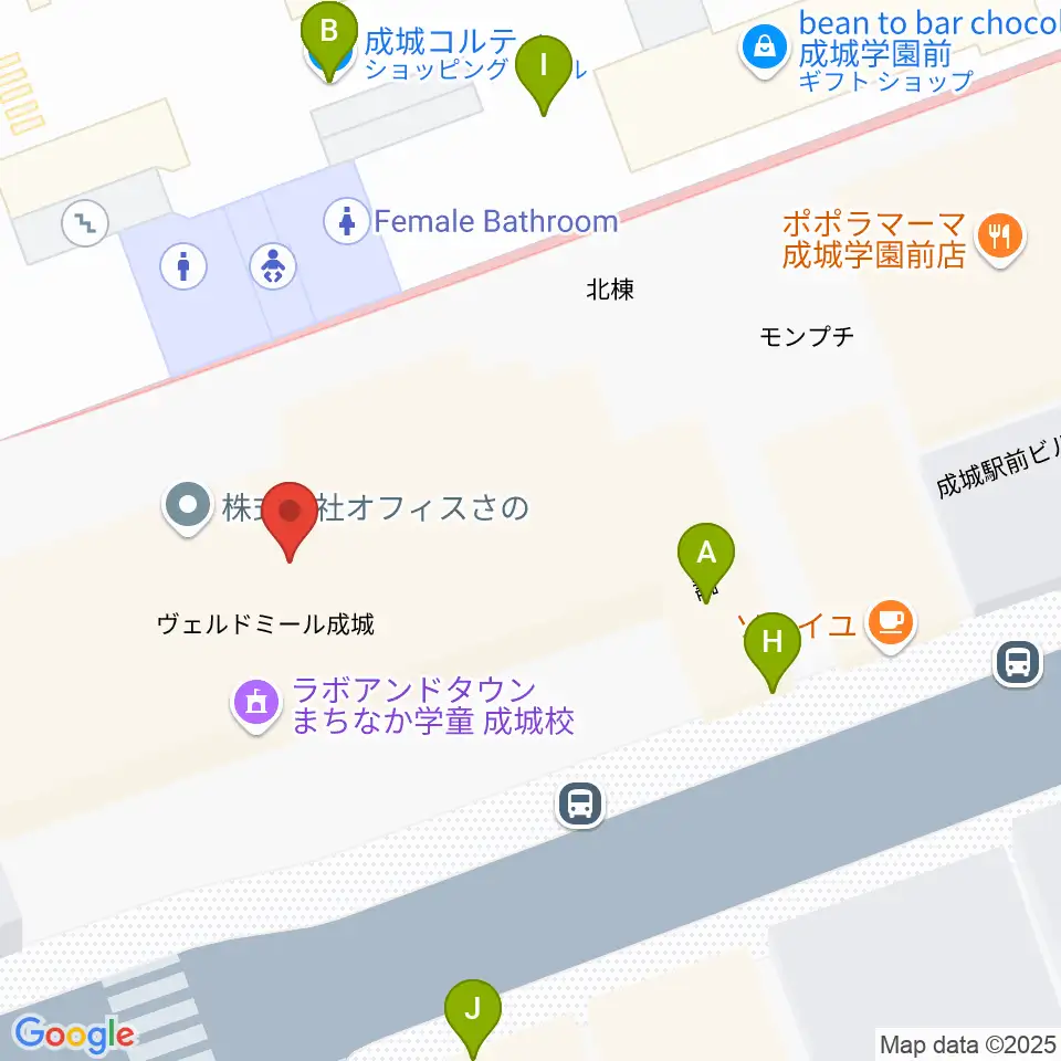 成城ミュージックアカデミー周辺のファミレス・ファーストフード一覧地図