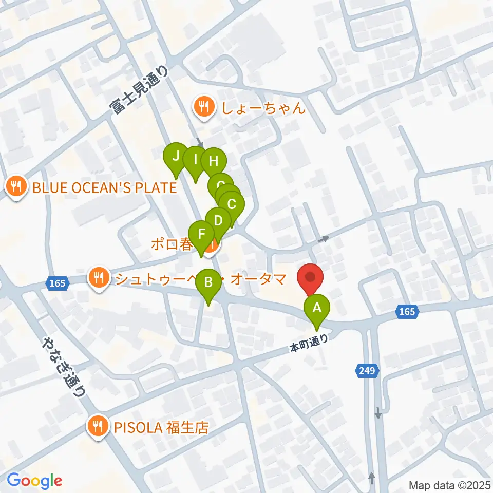 キャットロック周辺のファミレス・ファーストフード一覧地図