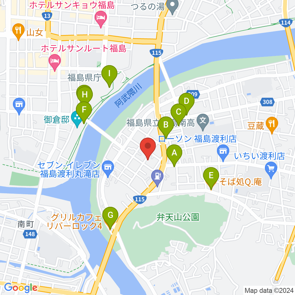 レコーディングスタジオ・スイッチ周辺のファミレス・ファーストフード一覧地図