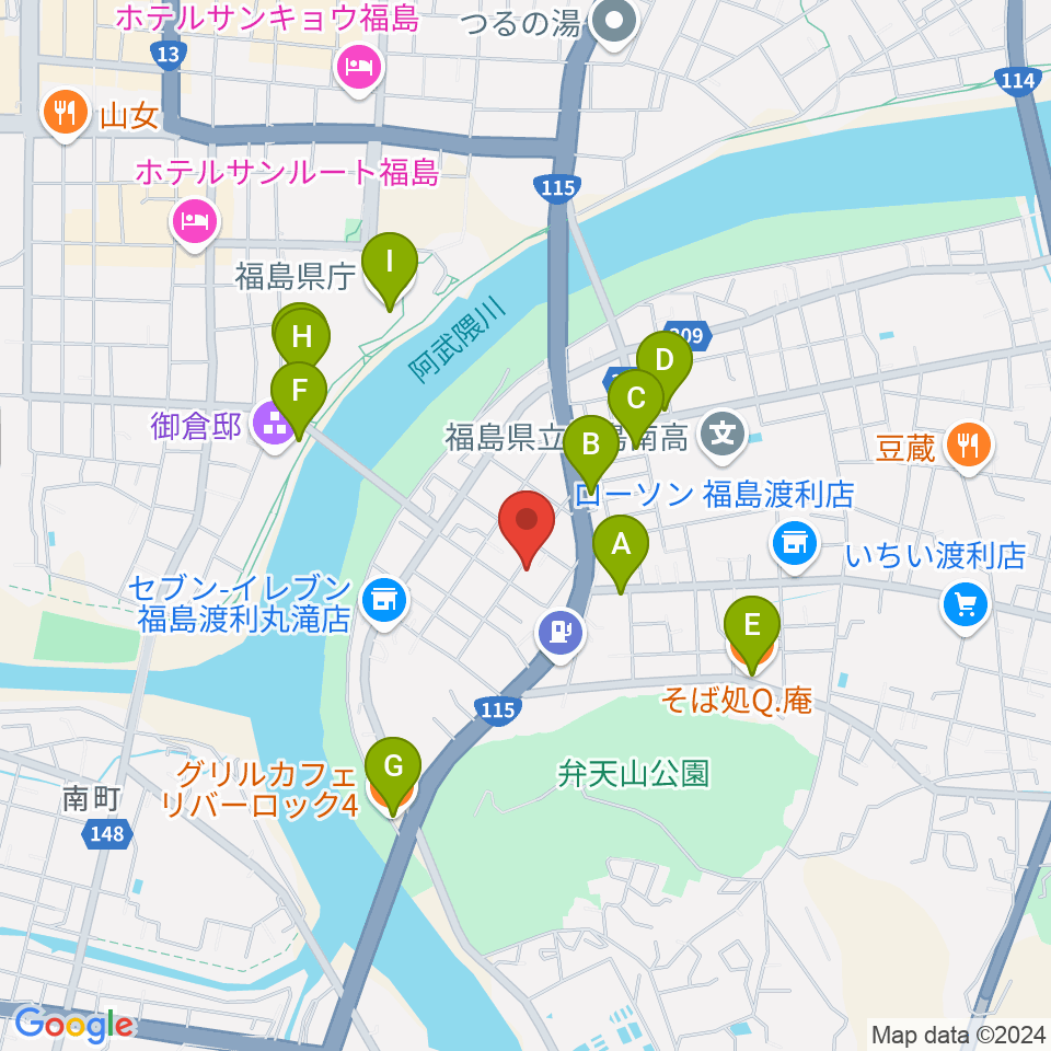 レコーディングスタジオ・スイッチ周辺のファミレス・ファーストフード一覧地図