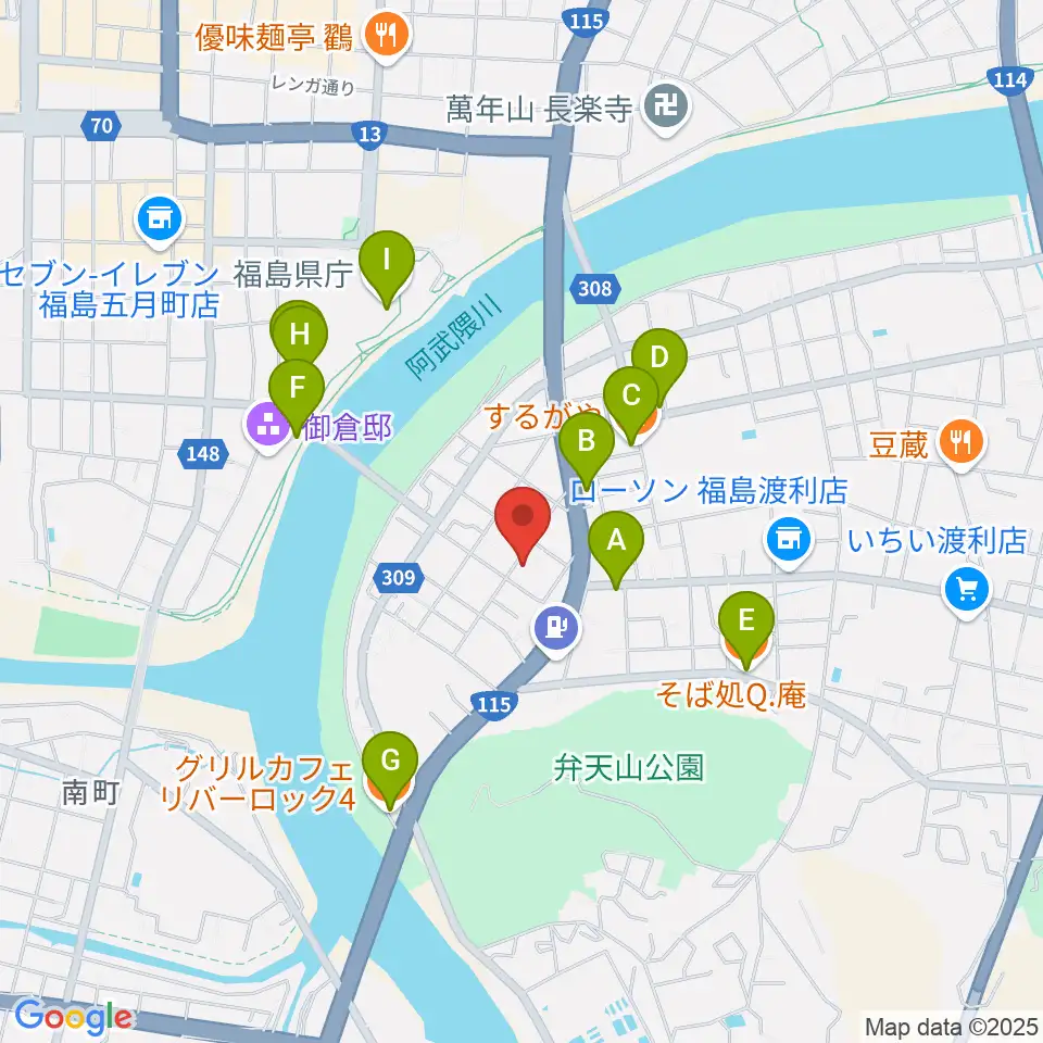 レコーディングスタジオ・スイッチ周辺のファミレス・ファーストフード一覧地図