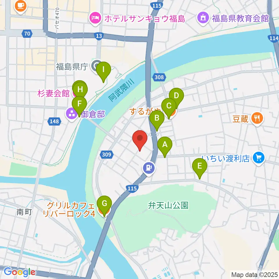 レコーディングスタジオ・スイッチ周辺のファミレス・ファーストフード一覧地図