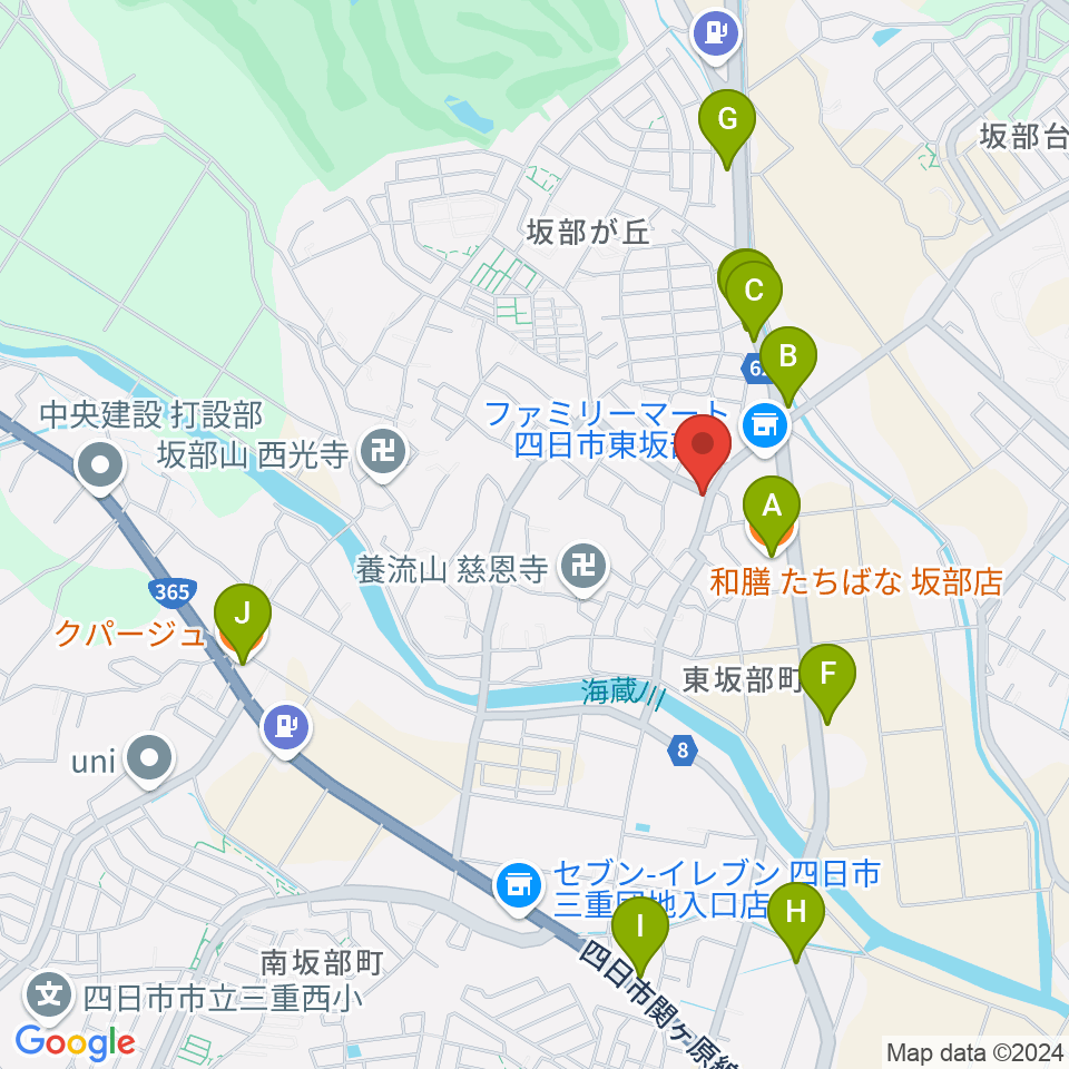 スタジオウッドボックス周辺のファミレス・ファーストフード一覧地図