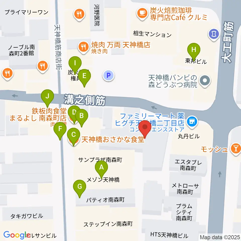 ブランチスタジオ周辺のファミレス・ファーストフード一覧地図