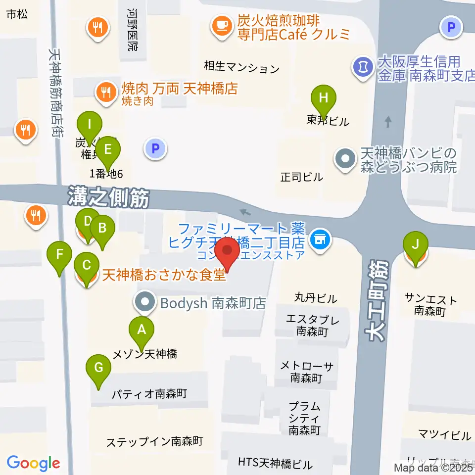ブランチスタジオ周辺のファミレス・ファーストフード一覧地図