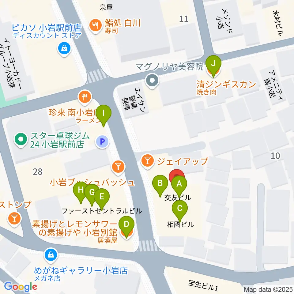 小岩STUDIO 2 TIMES周辺のファミレス・ファーストフード一覧地図
