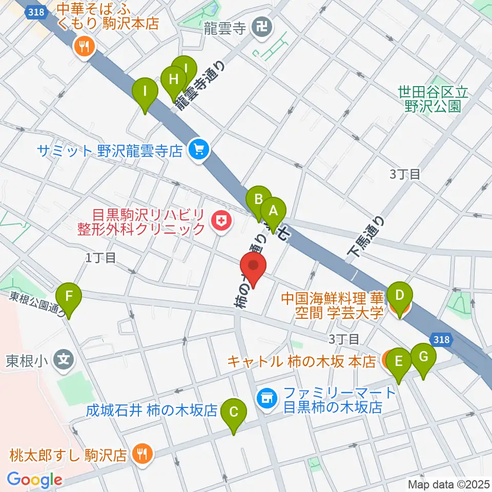 スタジオサーカス周辺のファミレス・ファーストフード一覧地図
