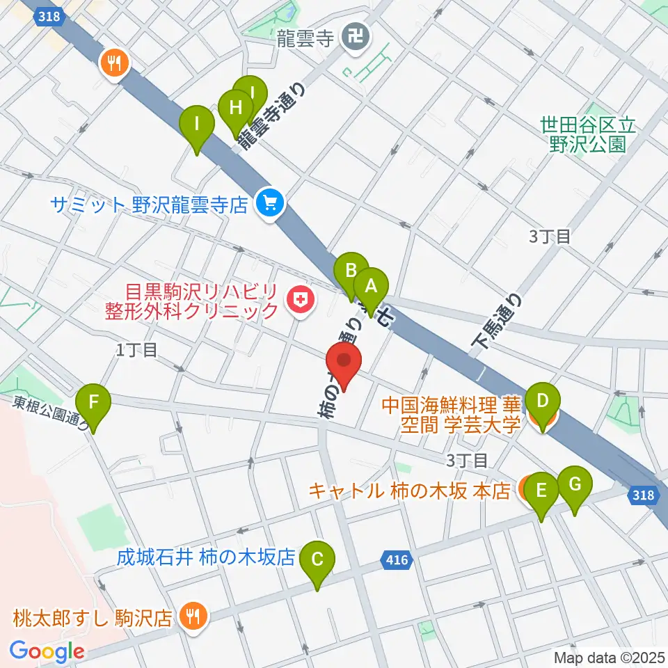 スタジオサーカス周辺のファミレス・ファーストフード一覧地図