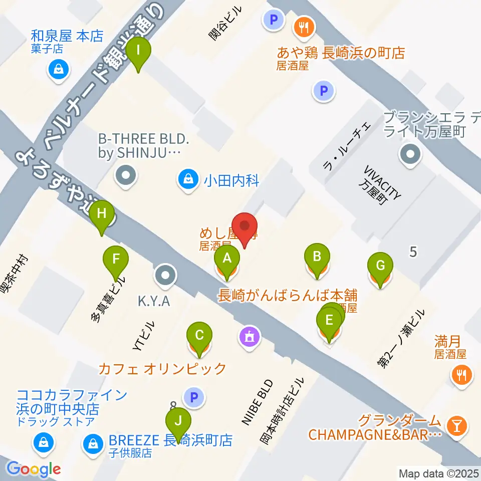 レイグルーム・ミュージック周辺のファミレス・ファーストフード一覧地図