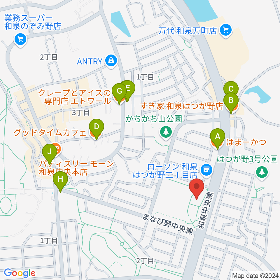 株式会社パワーステーション周辺のファミレス・ファーストフード一覧地図