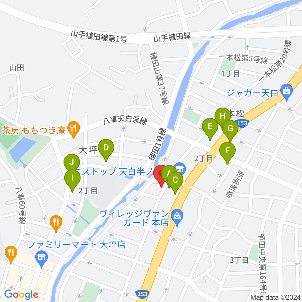 ゼロスタジオ周辺のファミレス・ファーストフード一覧地図