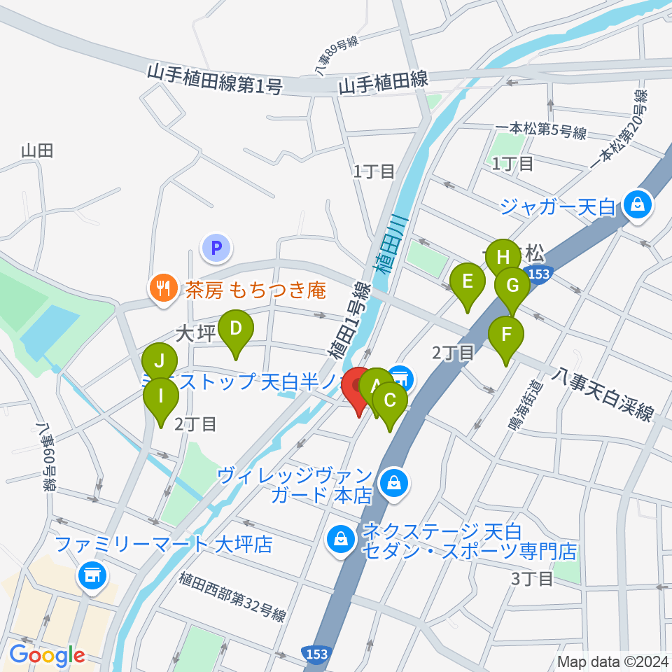 ゼロスタジオ周辺のファミレス・ファーストフード一覧地図