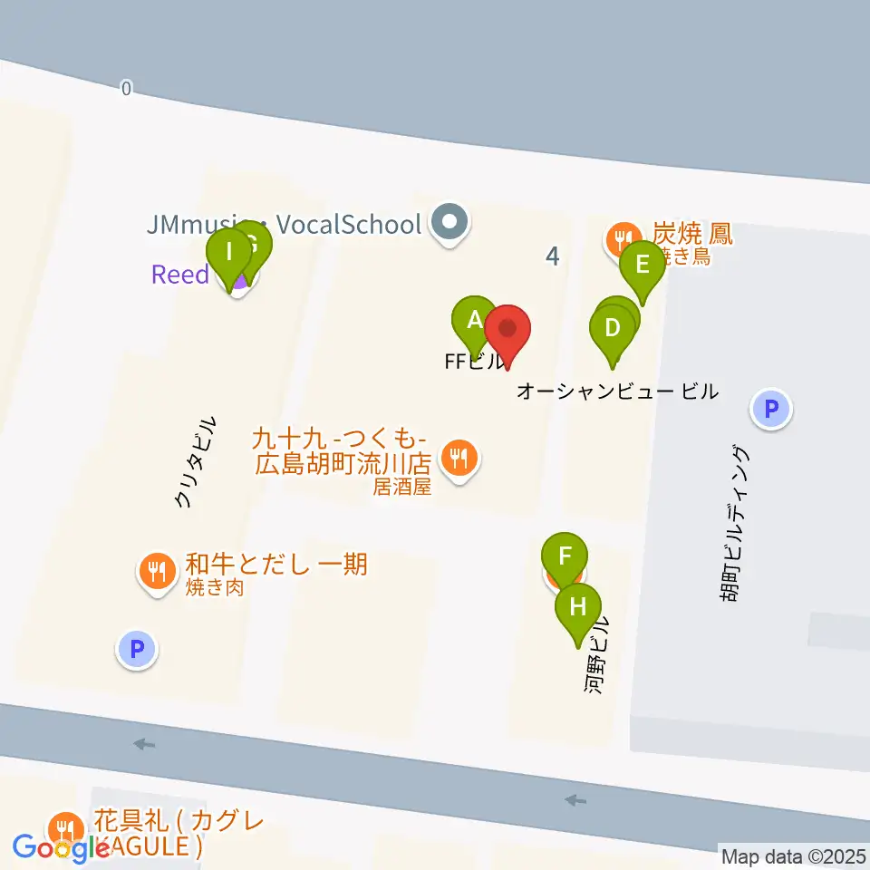 JM music Vocal School 広島周辺のファミレス・ファーストフード一覧地図