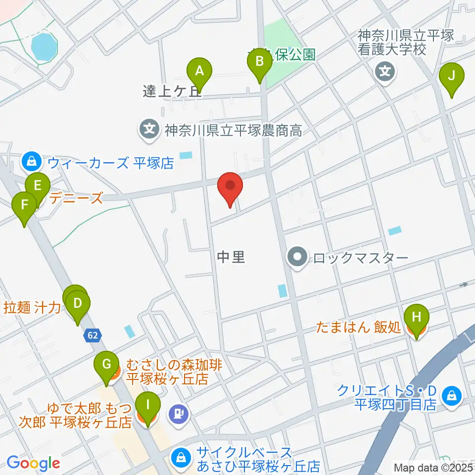 グーバス ミュージックインストゥルメンツ周辺のファミレス・ファーストフード一覧地図