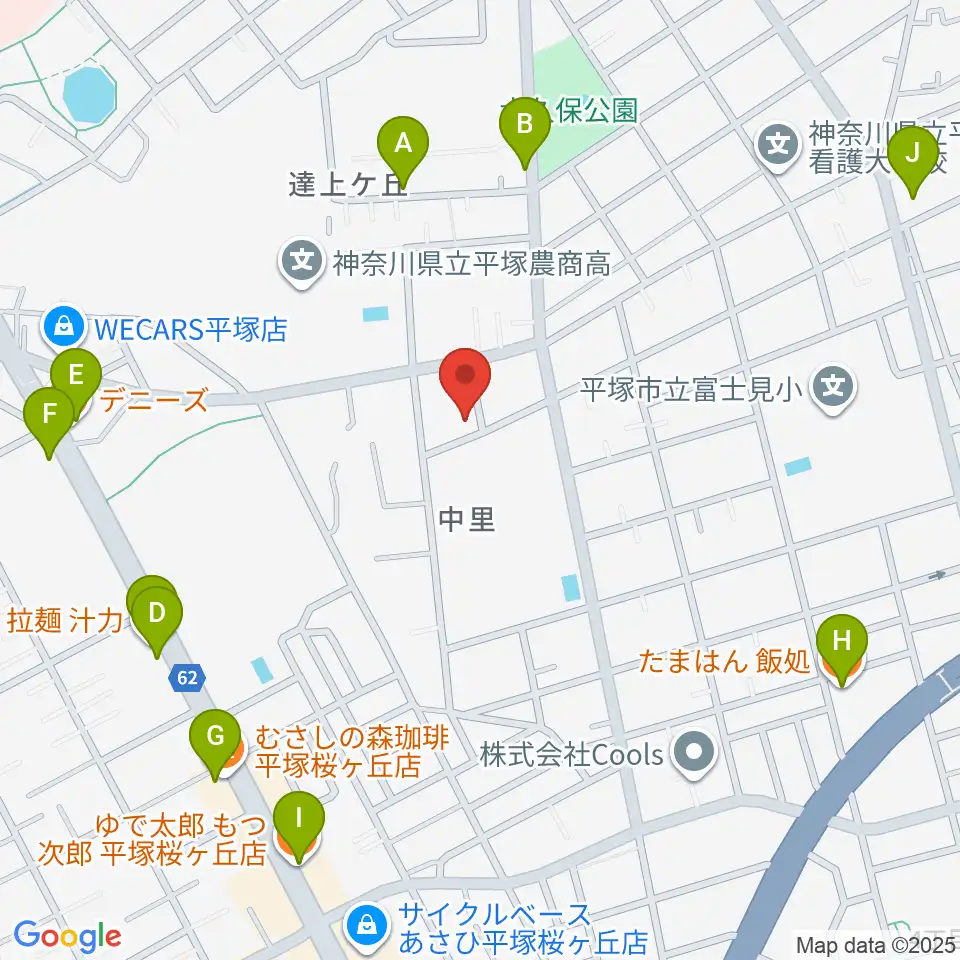 グーバス ミュージックインストゥルメンツ周辺のファミレス・ファーストフード一覧地図