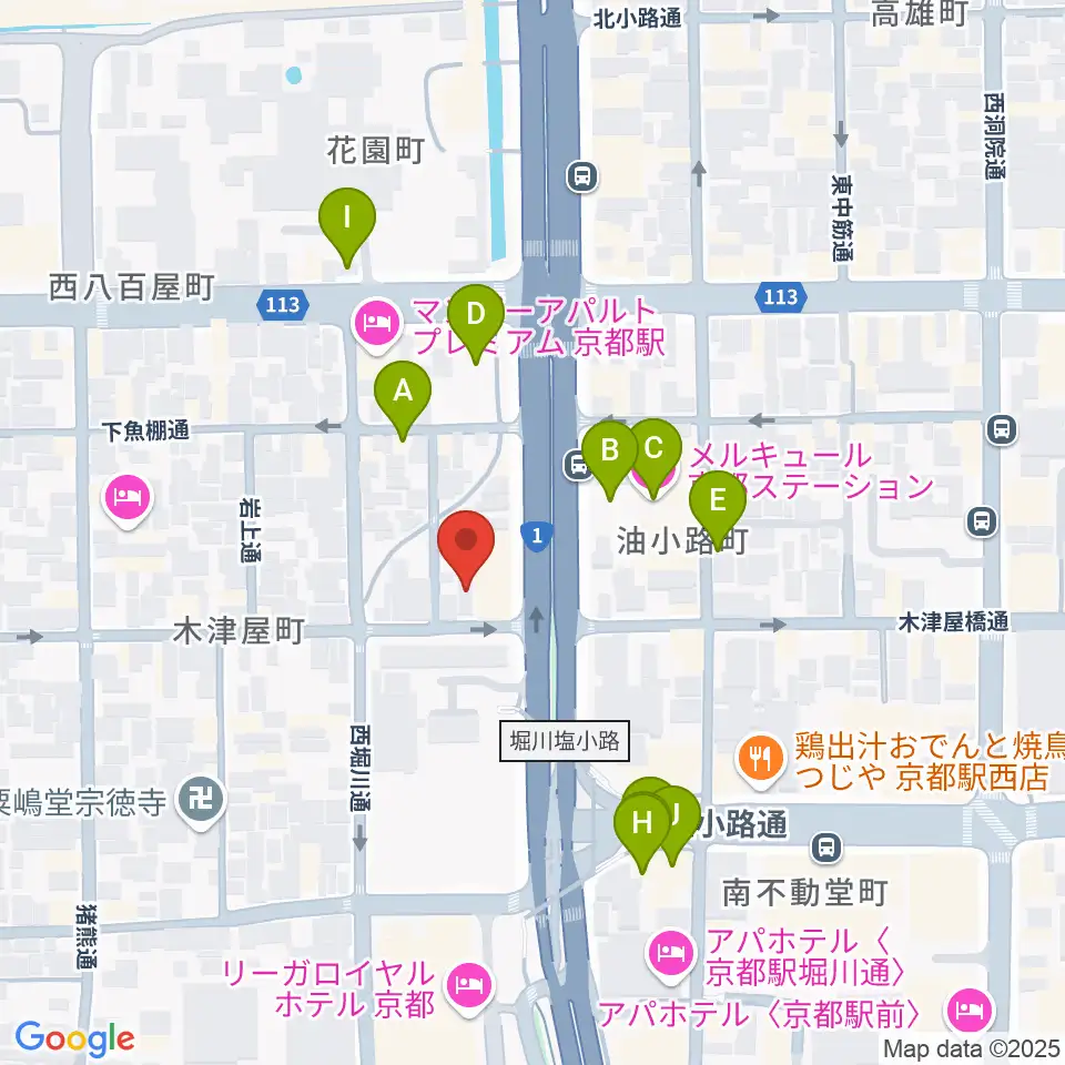 コントラバス工房 角本周辺のファミレス・ファーストフード一覧地図