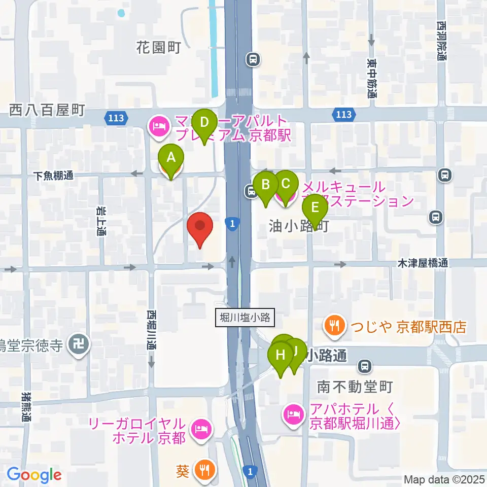 コントラバス工房 角本周辺のファミレス・ファーストフード一覧地図