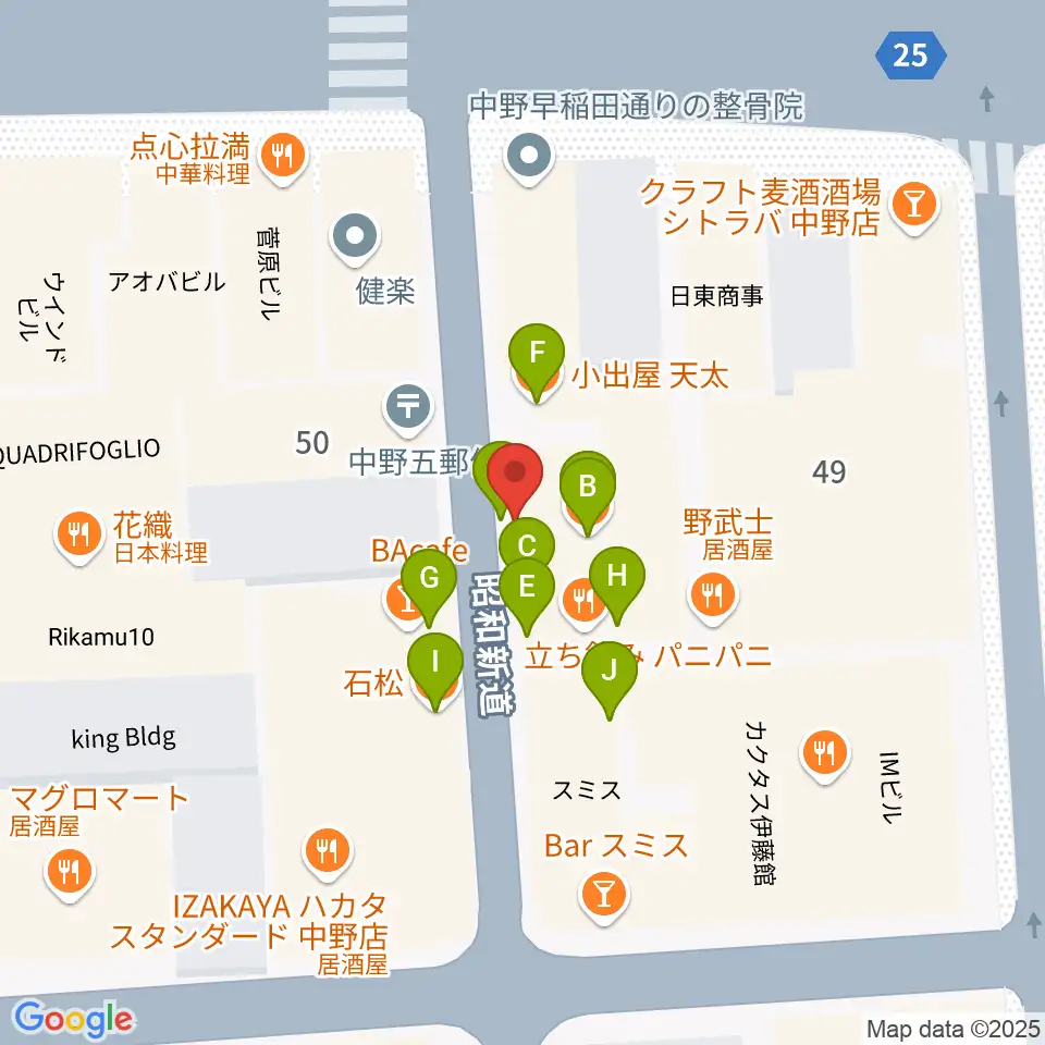 デイバイデイ周辺のファミレス・ファーストフード一覧地図