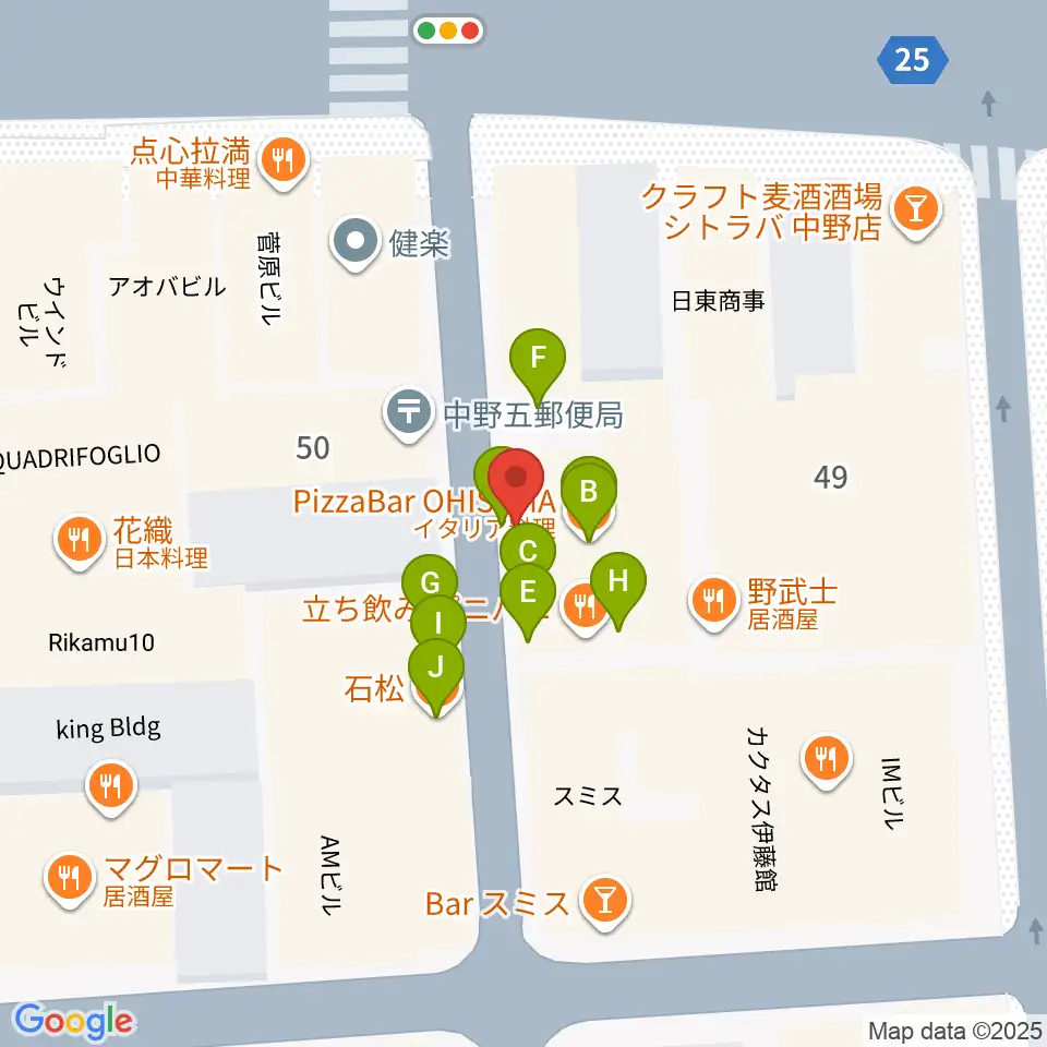 デイバイデイ周辺のファミレス・ファーストフード一覧地図