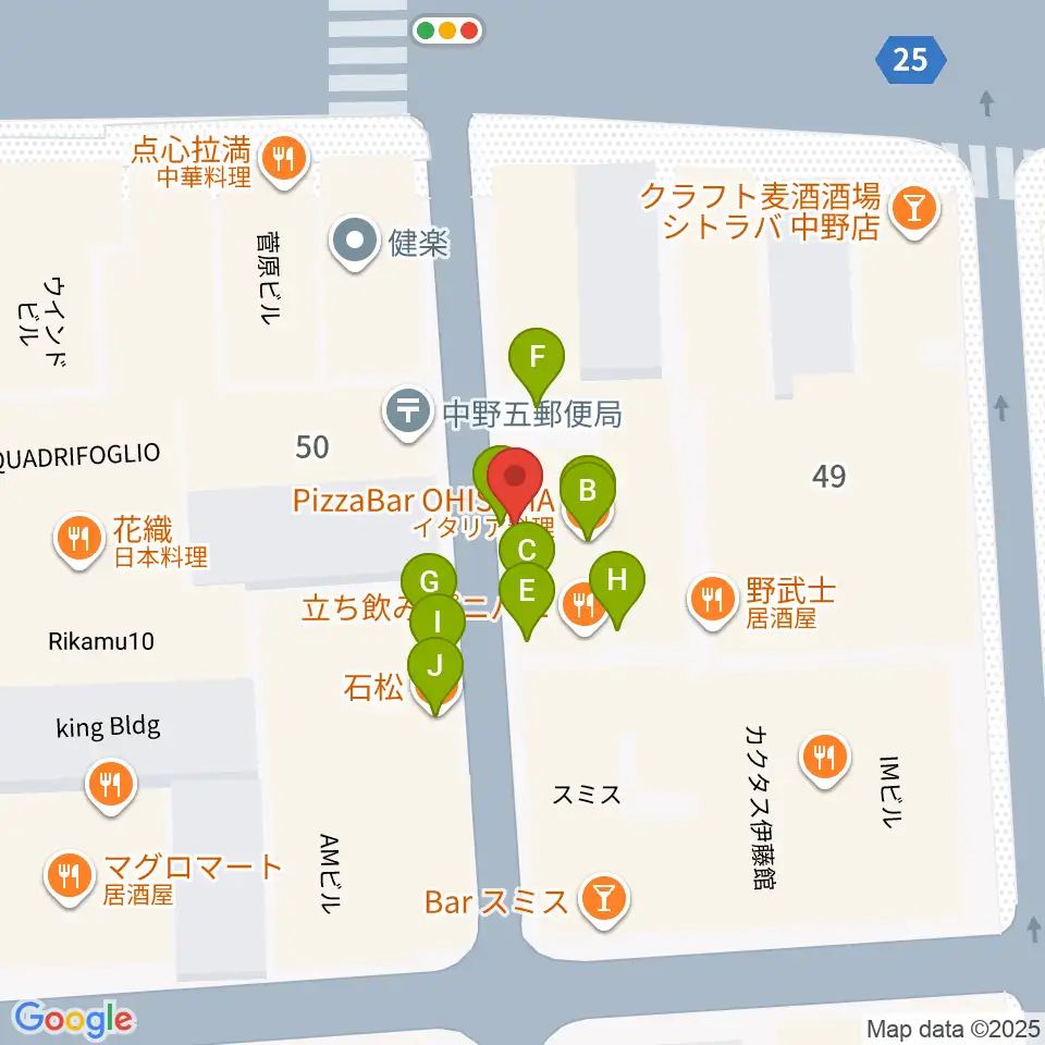 デイバイデイ周辺のファミレス・ファーストフード一覧地図