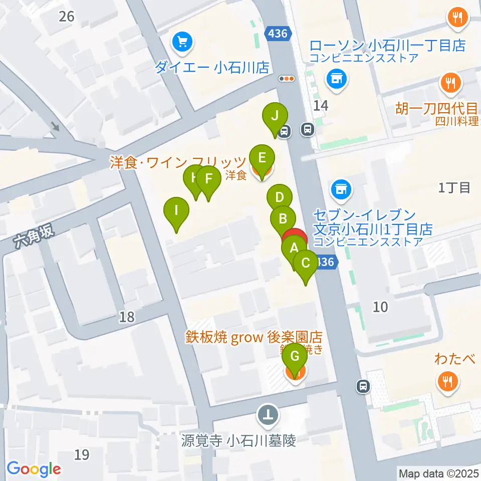 アルトフィールド音楽教室周辺のファミレス・ファーストフード一覧地図