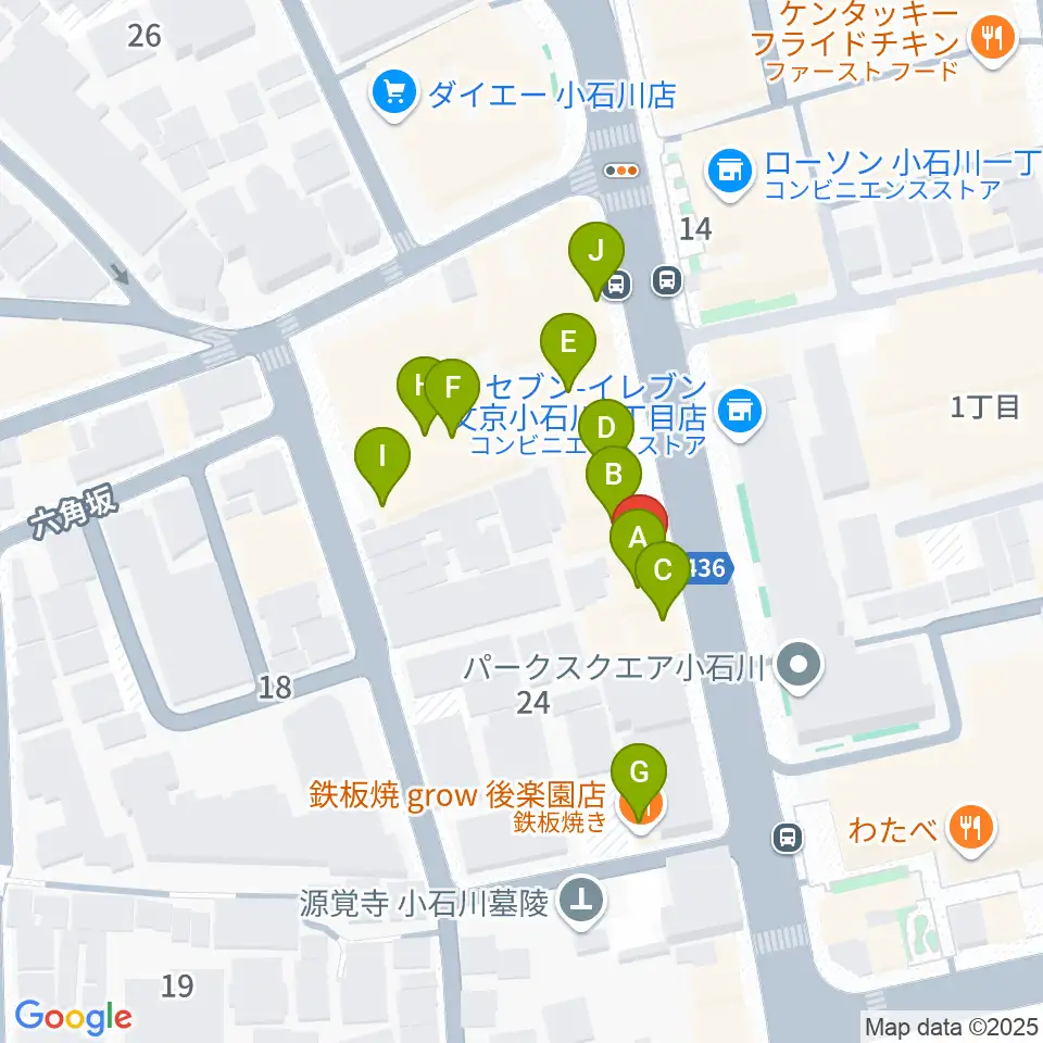 アルトフィールド音楽教室周辺のファミレス・ファーストフード一覧地図