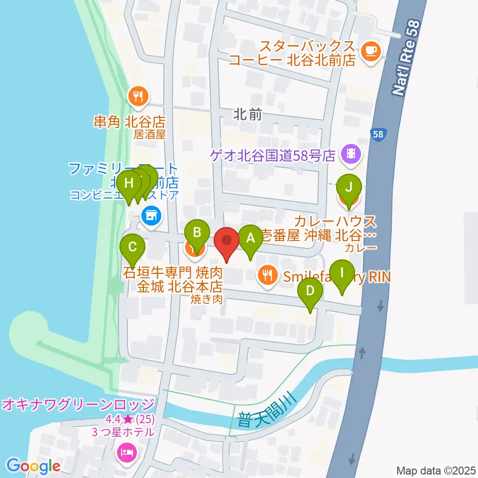 南国ピアノスタジオ周辺のファミレス・ファーストフード一覧地図