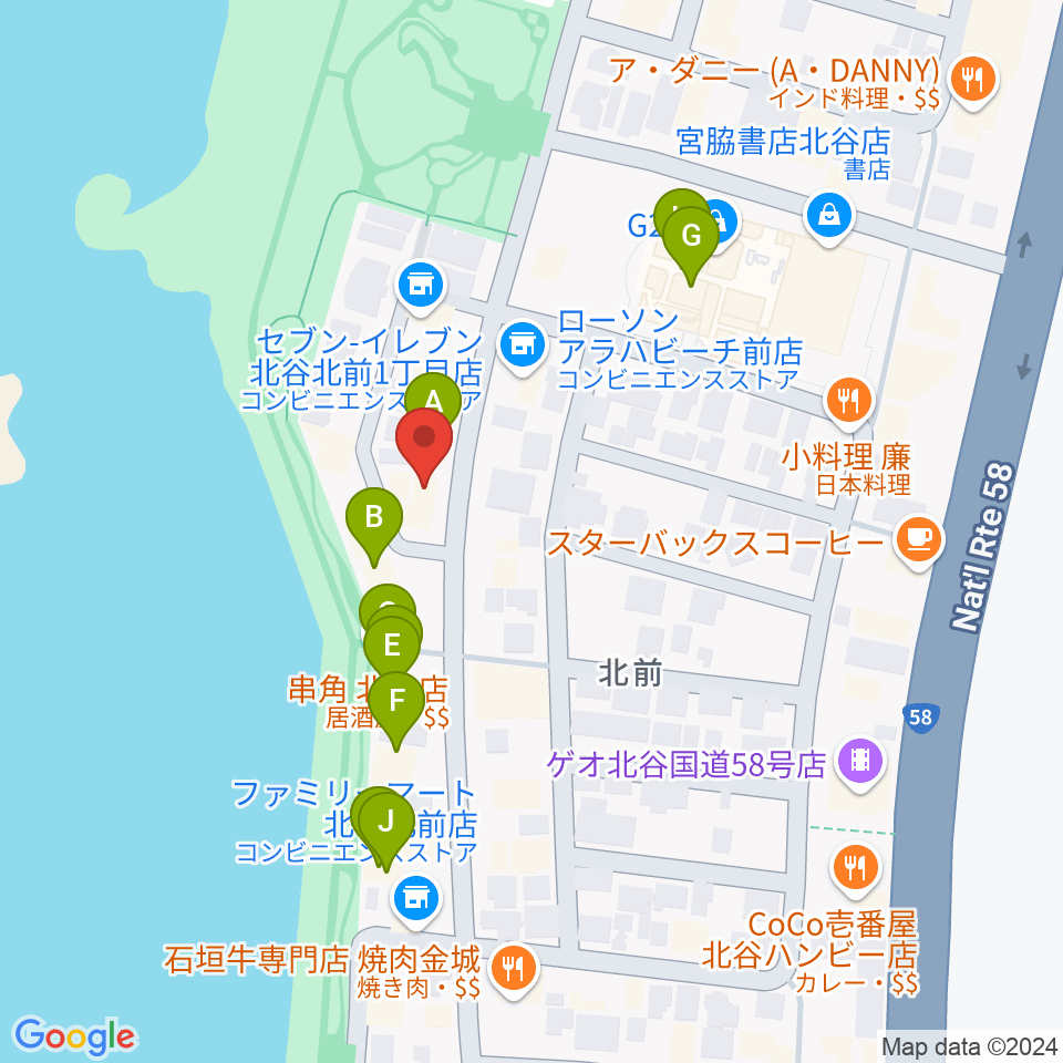 南国ピアノ芸術周辺のファミレス・ファーストフード一覧地図