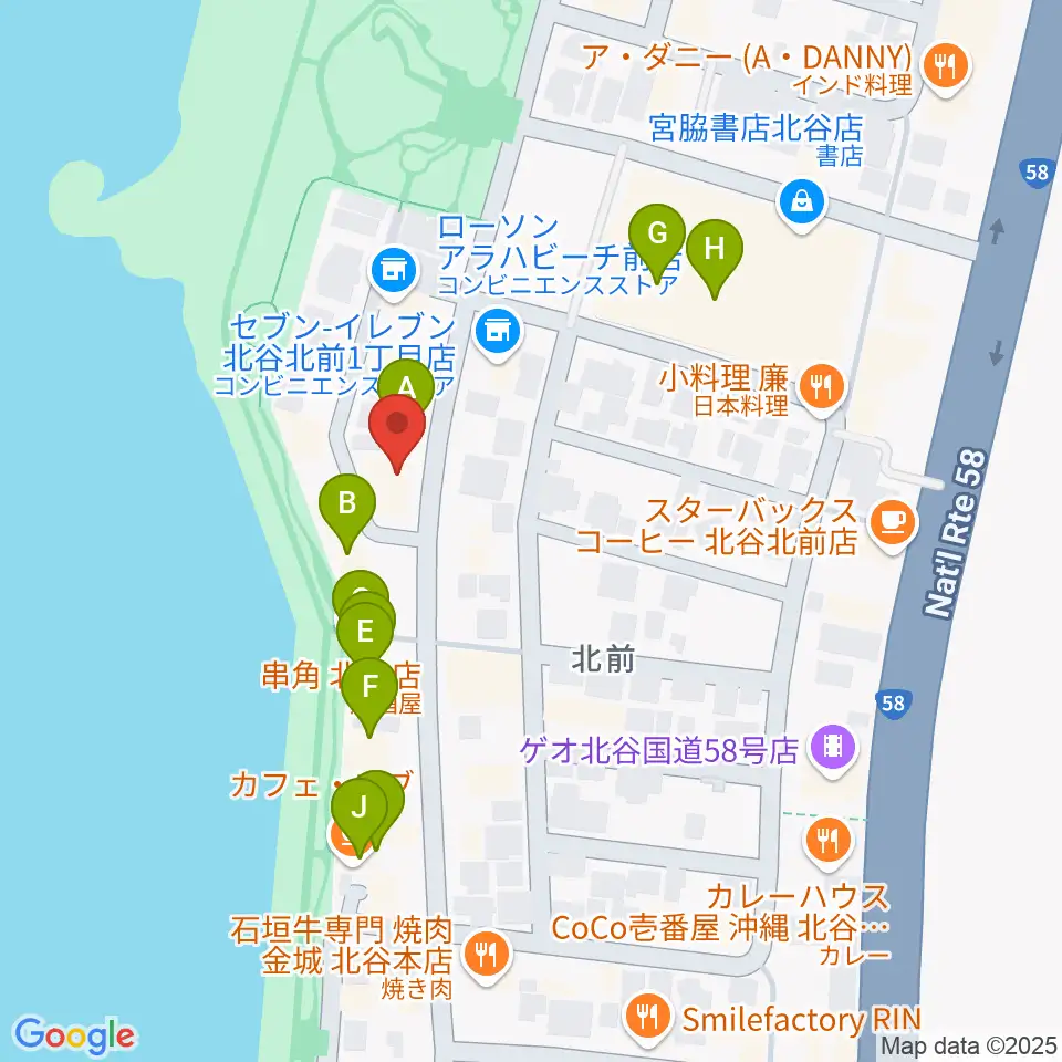 南国ピアノ芸術周辺のファミレス・ファーストフード一覧地図