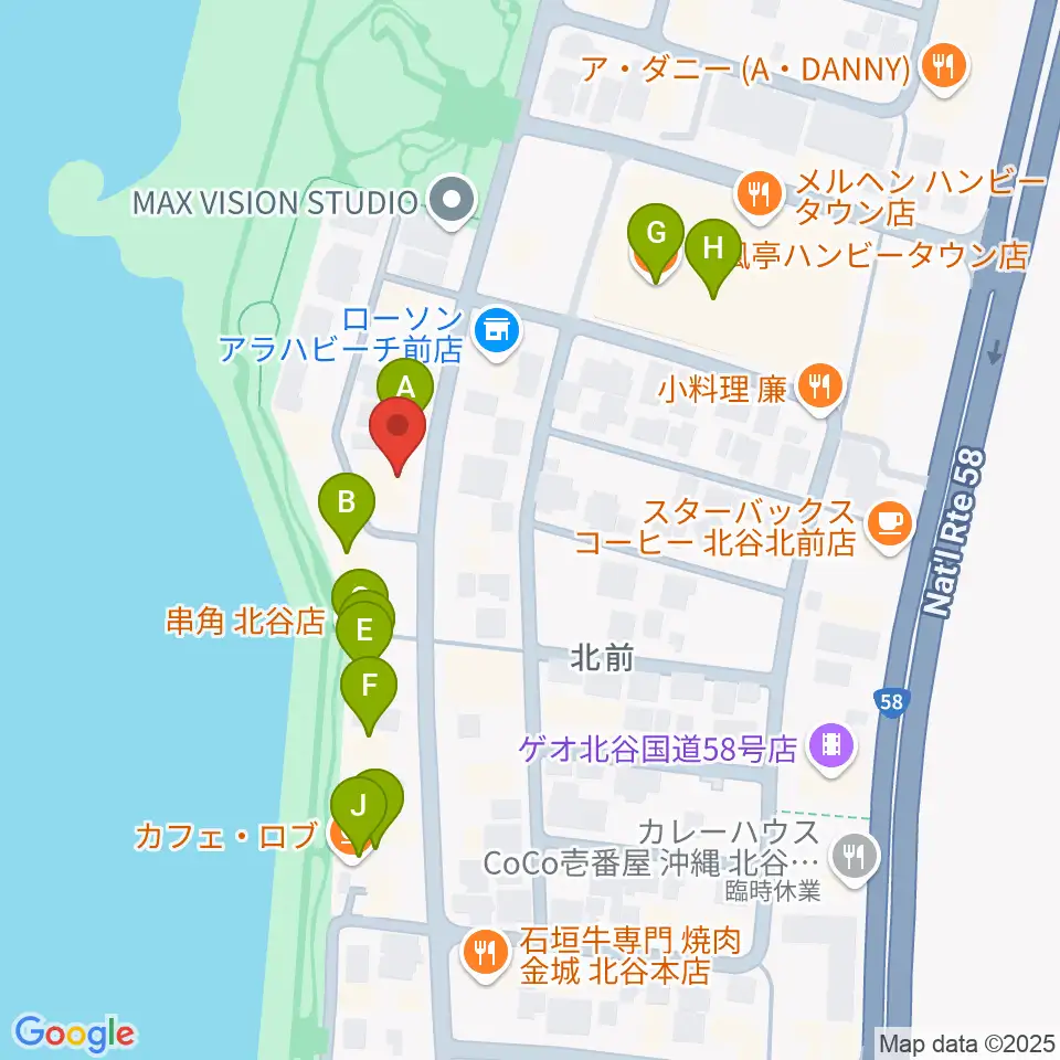 南国ピアノ芸術周辺のファミレス・ファーストフード一覧地図