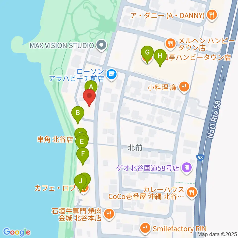 南国ピアノ芸術周辺のファミレス・ファーストフード一覧地図