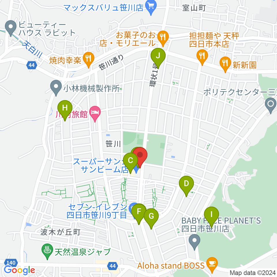 ジェシーズ周辺のファミレス・ファーストフード一覧地図