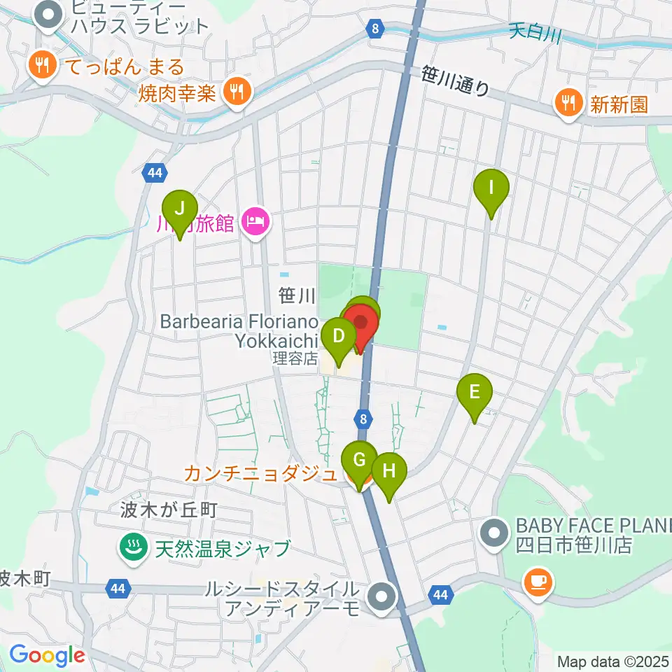 ジェシーズ周辺のファミレス・ファーストフード一覧地図