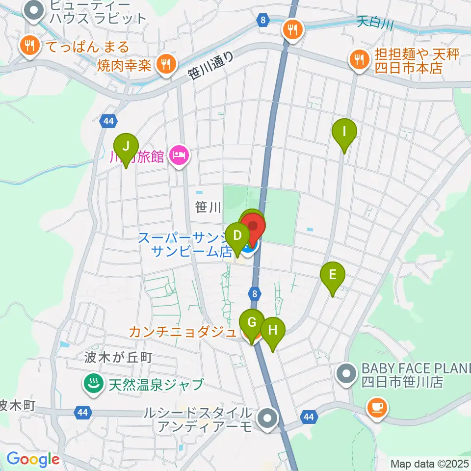ジェシーズ周辺のファミレス・ファーストフード一覧地図