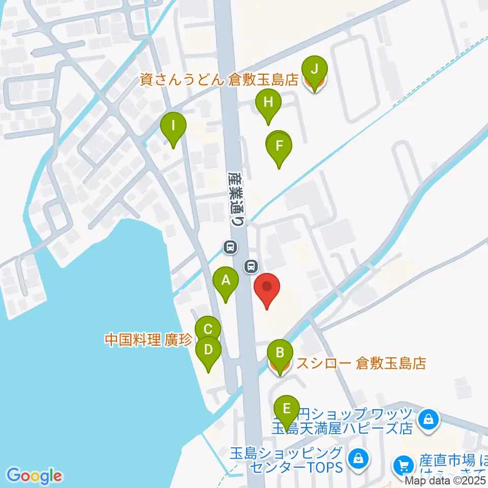 ミュージックサポートあうる周辺のファミレス・ファーストフード一覧地図