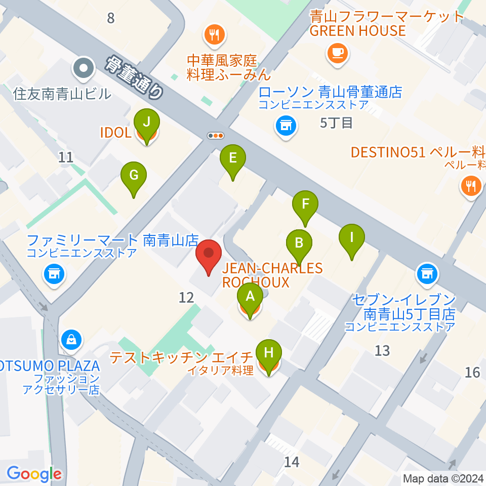 JBG音楽院 東京校周辺のファミレス・ファーストフード一覧地図