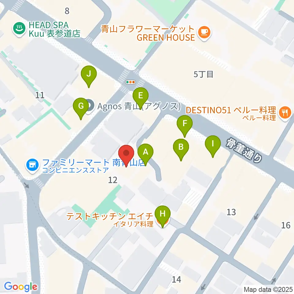 JBG音楽院 東京校周辺のファミレス・ファーストフード一覧地図