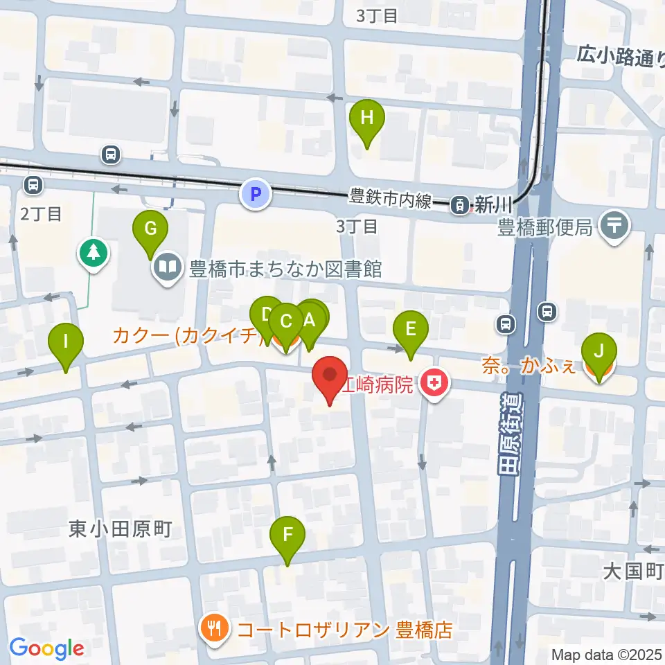 ハヤシ楽器リハーサルスタジオ周辺のファミレス・ファーストフード一覧地図