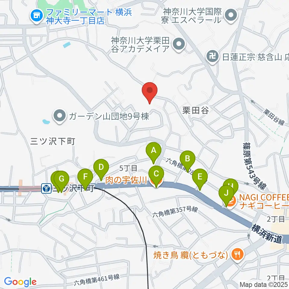 リバーシティミュージックエンタテインメント周辺のファミレス・ファーストフード一覧地図