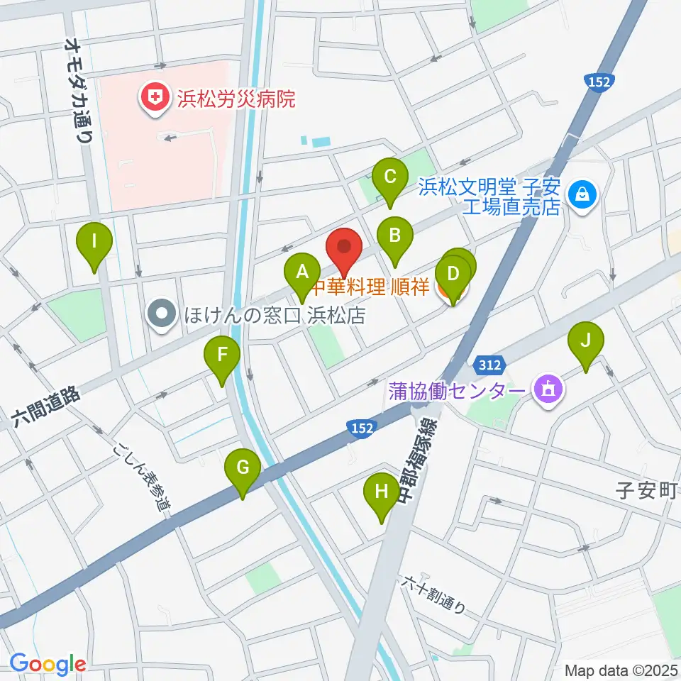 音楽教室キューズランド周辺のファミレス・ファーストフード一覧地図