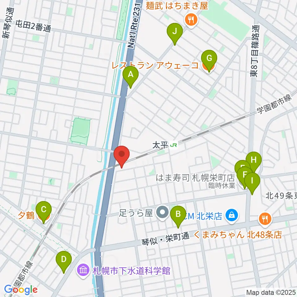 CAT WORKS周辺のファミレス・ファーストフード一覧地図