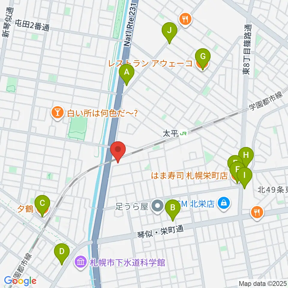 CAT WORKS周辺のファミレス・ファーストフード一覧地図